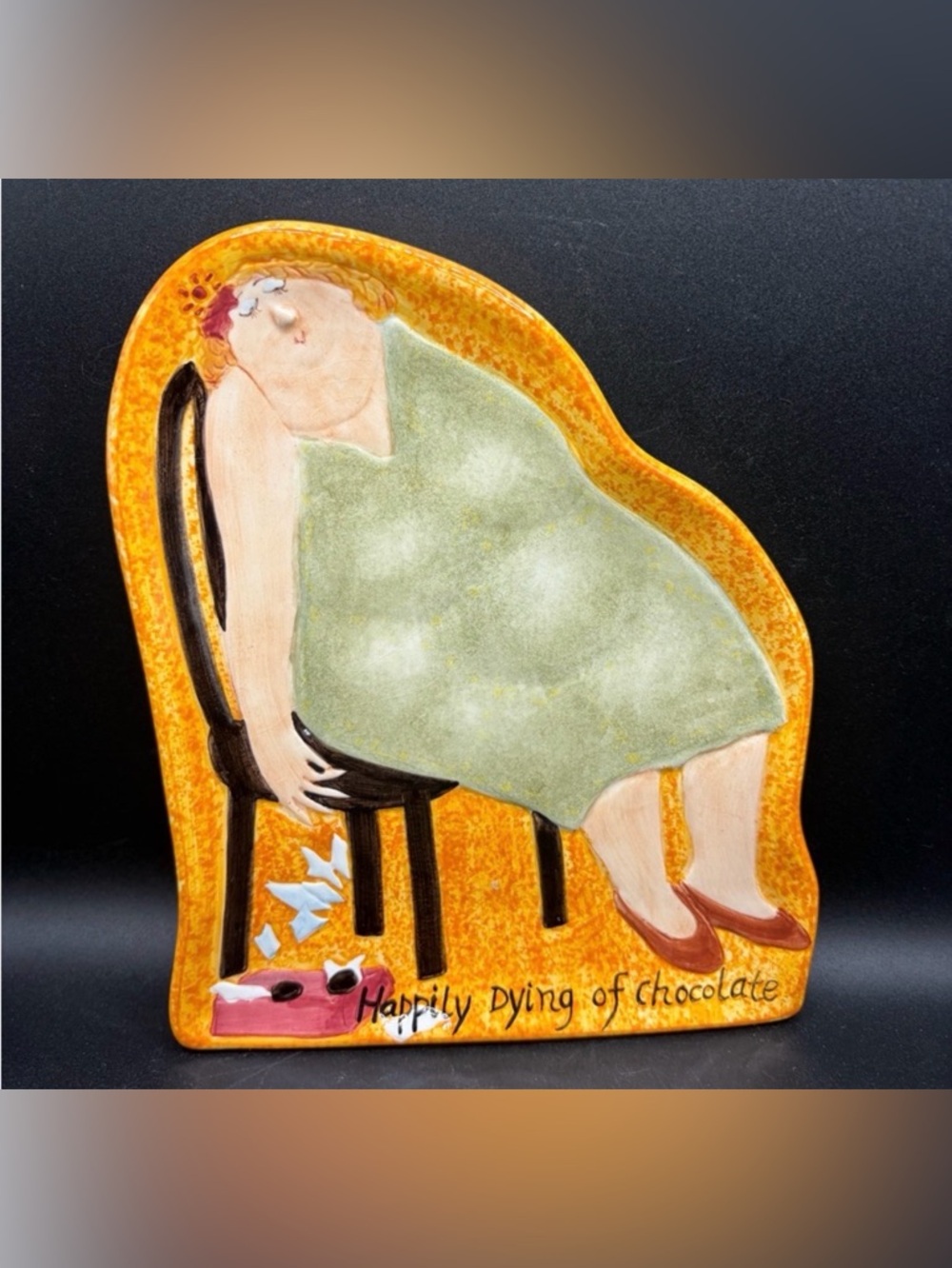 Erika Oller House of Prill Plate Happily Dying of Chocolate, Serving Dish Plate
